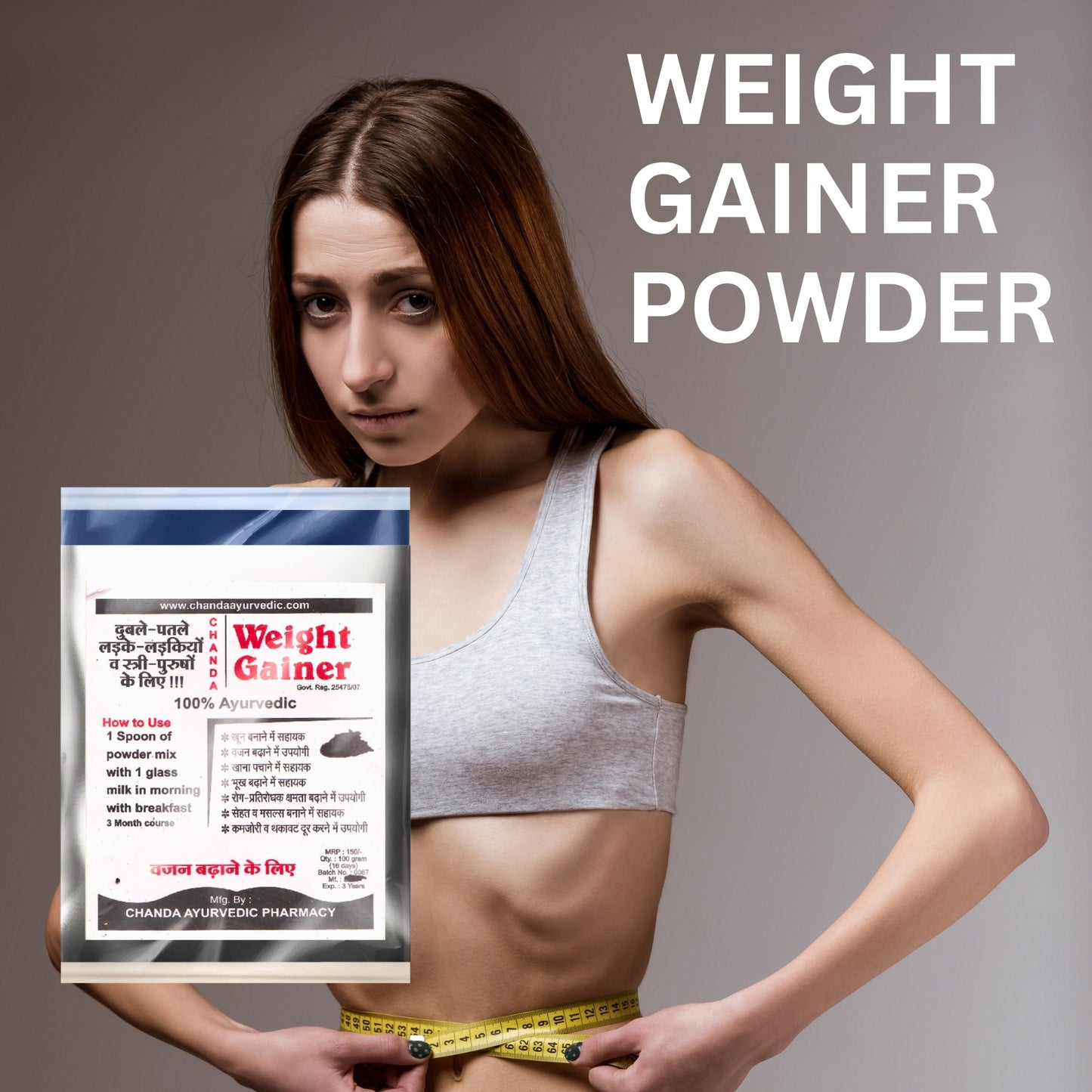 Chanda Weight Gainer Powder for Skinny Body – Increases Weight, Appetite & Energy Naturally – 100g