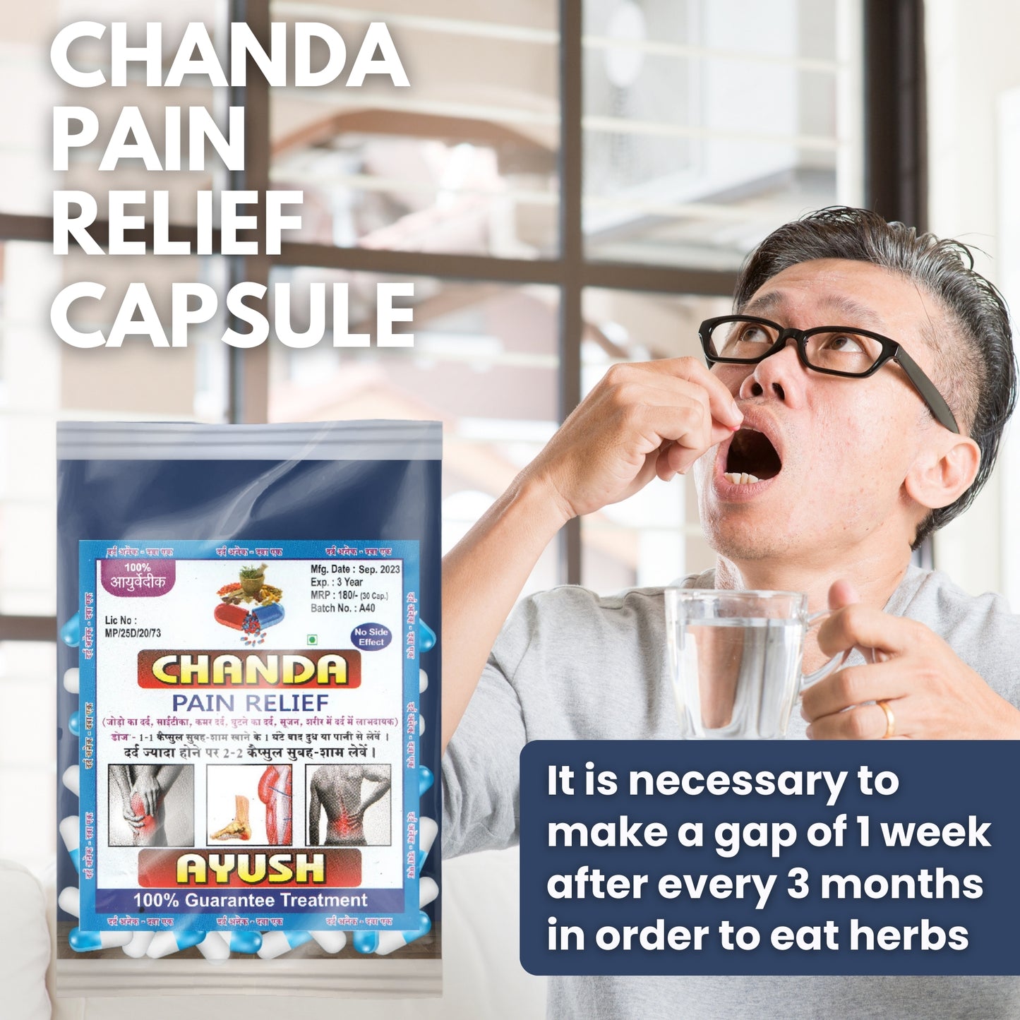 Chanda Pain Relief Capsules – Ayurvedic Herbal Support for Muscle, Joint & Headache Comfort