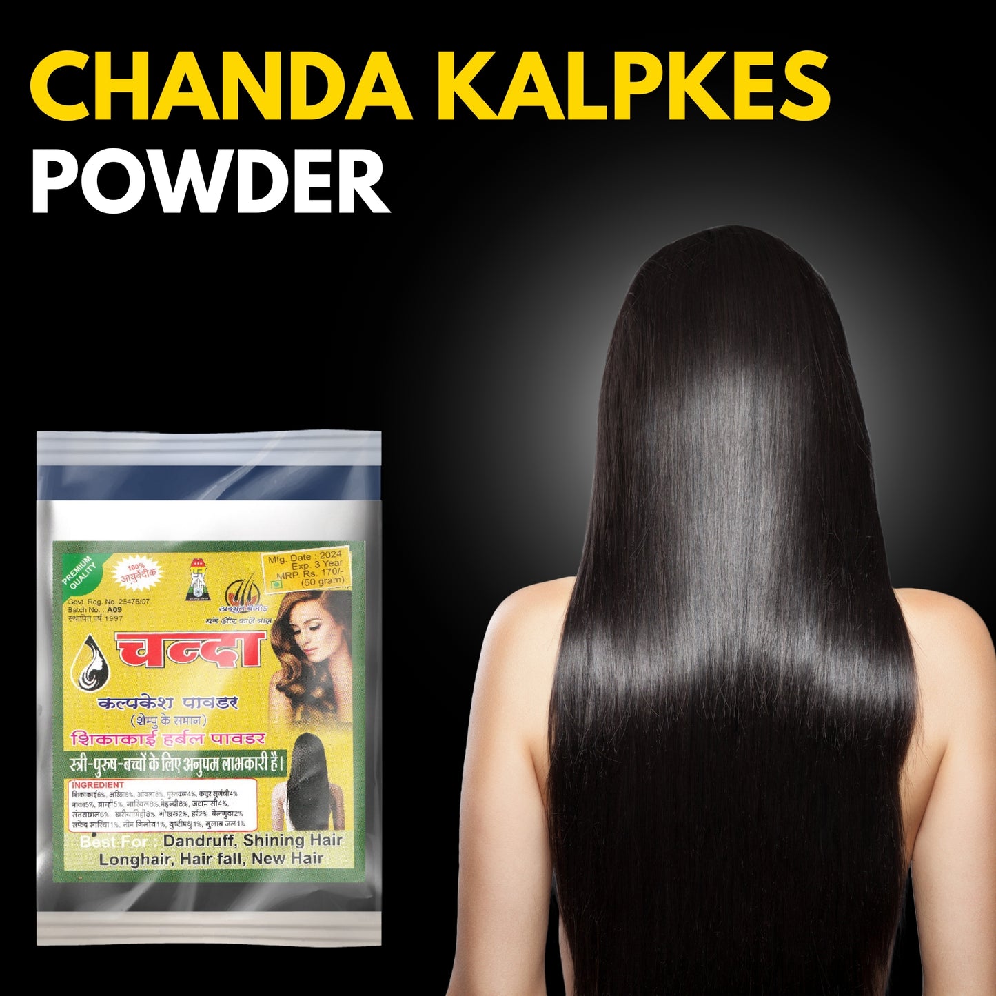 Chanda Kalpsh Natural Anti-Dandruff Hair Pack – Strengthen Roots & Reduce Flakes