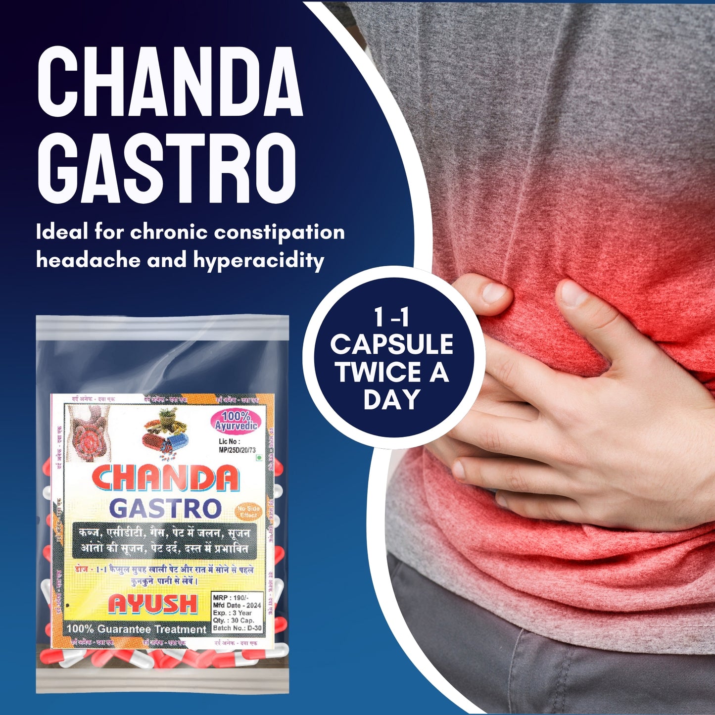 Chanda Gastro Capsules – Ayurvedic Herbal Support for Digestion & Stomach Comfort