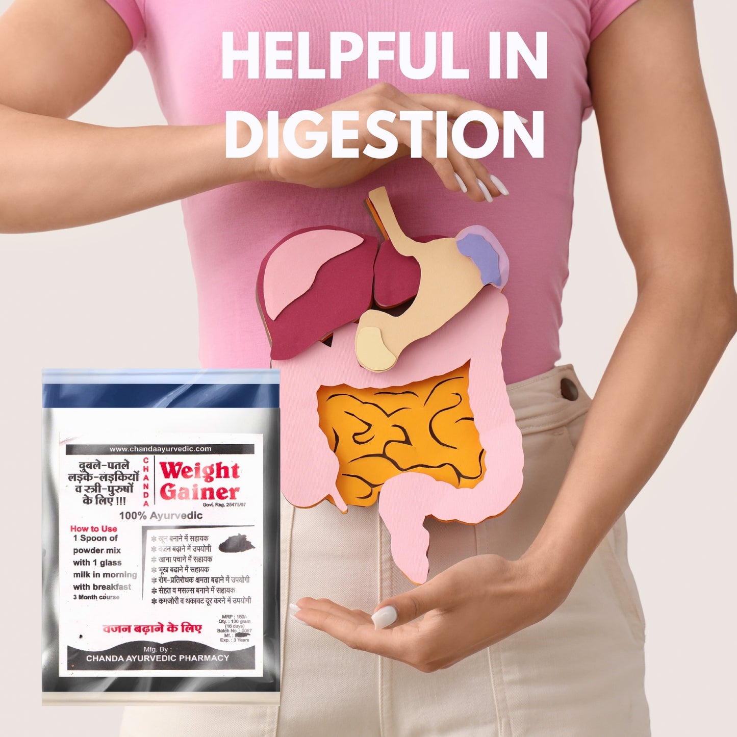 Chanda Weight Gainer Powder for Skinny Body – Increases Weight, Appetite & Energy Naturally – 100g