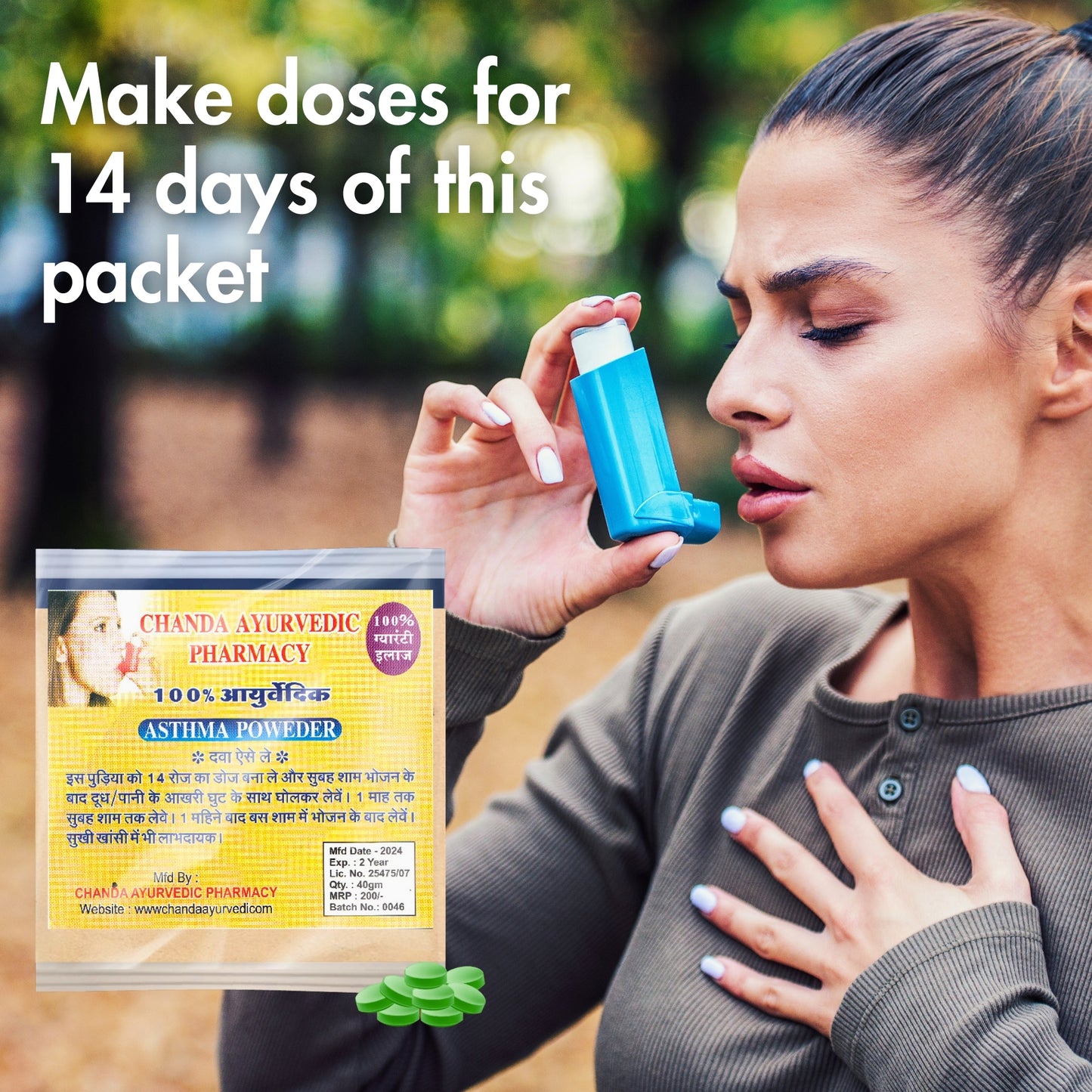 Chanda Asthma Powder for Asthma, Shortness of Breath, Chest Congestion – Natural Herbal Support – 50g